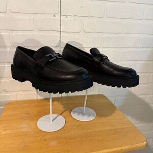 Call It Spring Black Chunky Sole Loafers